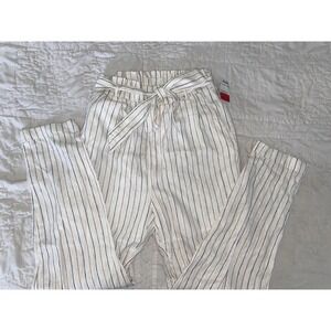 NWT Love Tree Linen Collection Striped Linen Blend Pants High Rise wmn/ Junior M